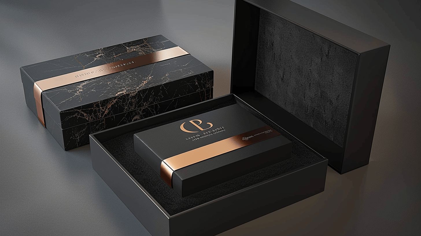 Modern tech gadget packaging with sleek design and protective insert structure